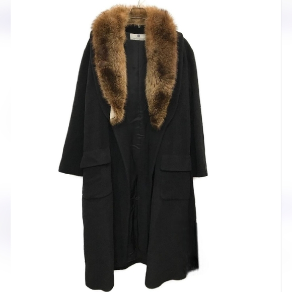 GIVENCHY unlabeled Neiman Marcus Mongolian cashmere fur collar raccoon vintage - Picture 1 of 17